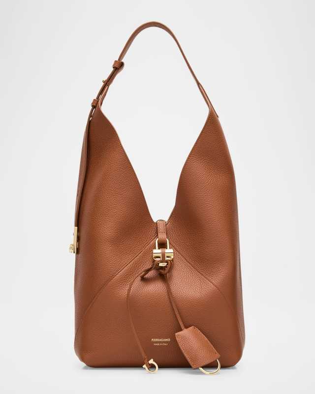 Origami Leather Hobo Bag